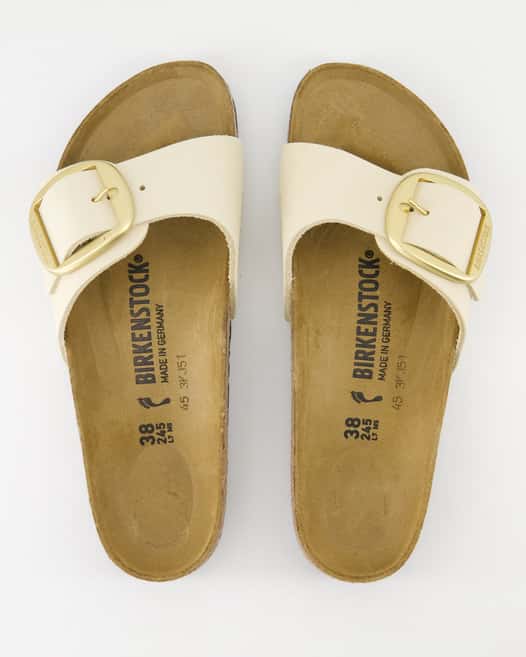 Birkenstock Madrid Big Buckle Pantoletten in Beige