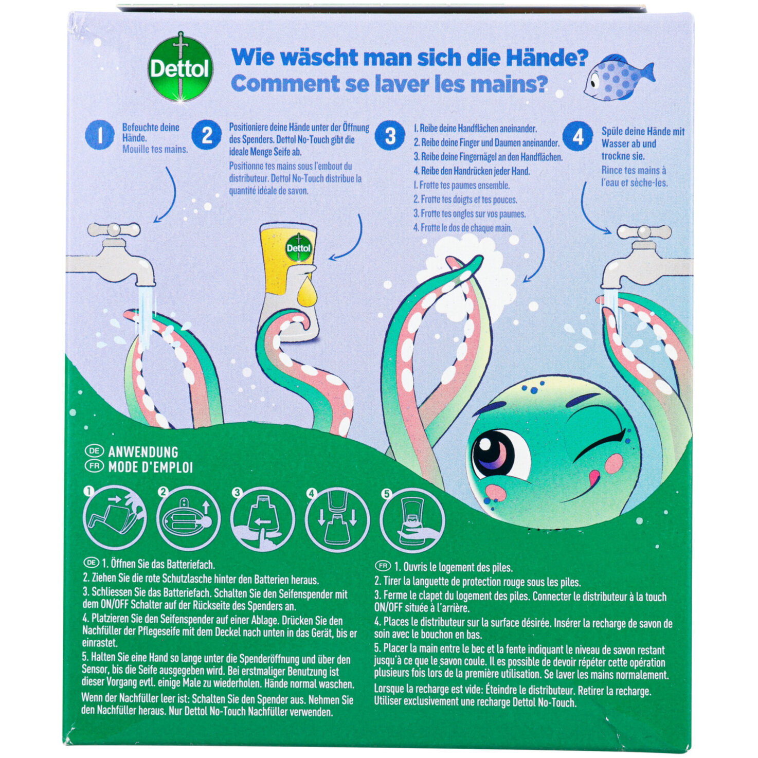 Dettol KIDS No-Touch Automatischer Seifenspender für Kinder inklusive Nachfüller Spass-Macher