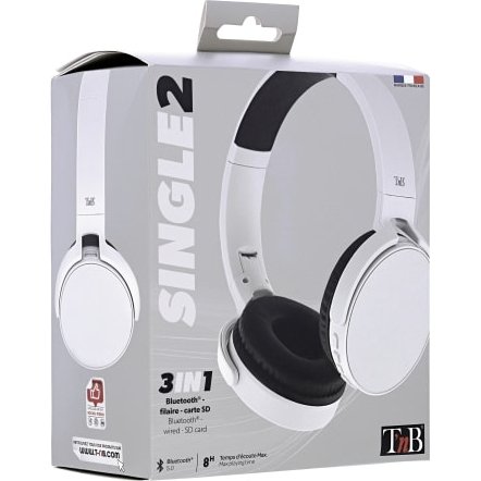 T'nB SINGLE 2 Casque Avec fil &sans fil Arceau Appels/Musique Bluetooth Gris