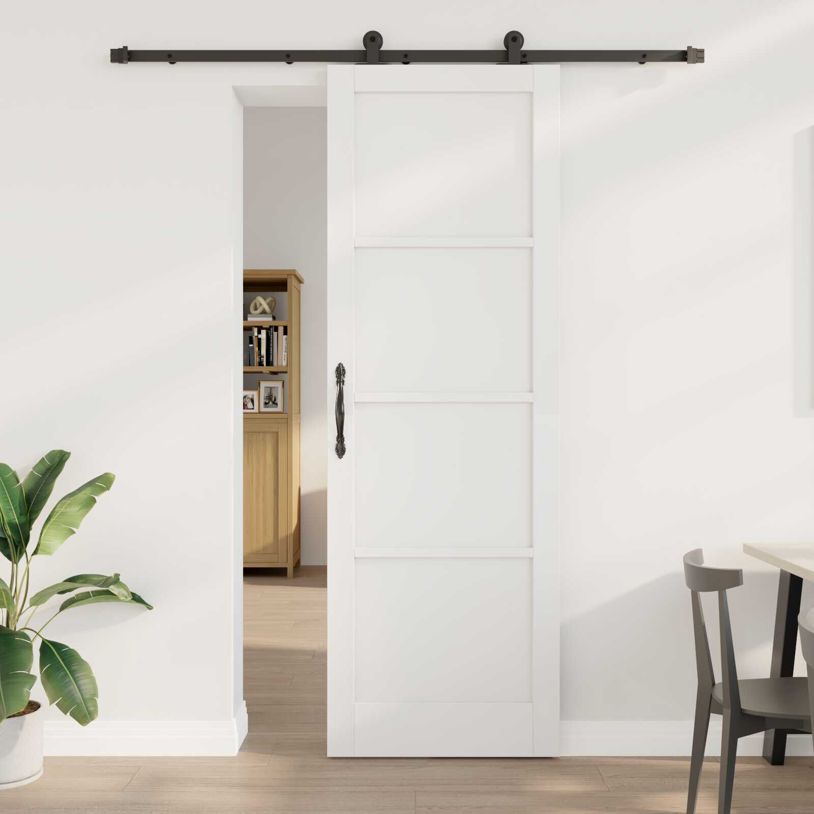 vidaXL Schuifdeurenset Wit en Zwart 78 x 232 cm