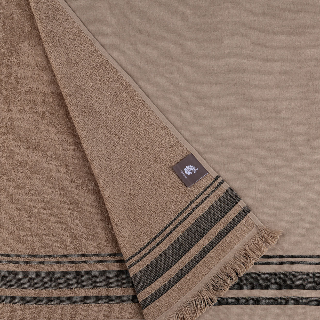 Febronie Fouta éponge Faro beige  - 100x180 cm