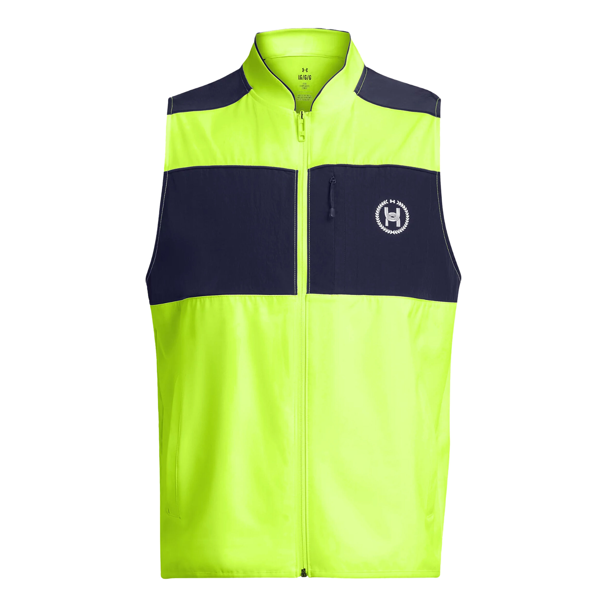 Under Armour Run Everywhere Gilets De Course Hommes - Jaunes Fluo , Bleu Foncé