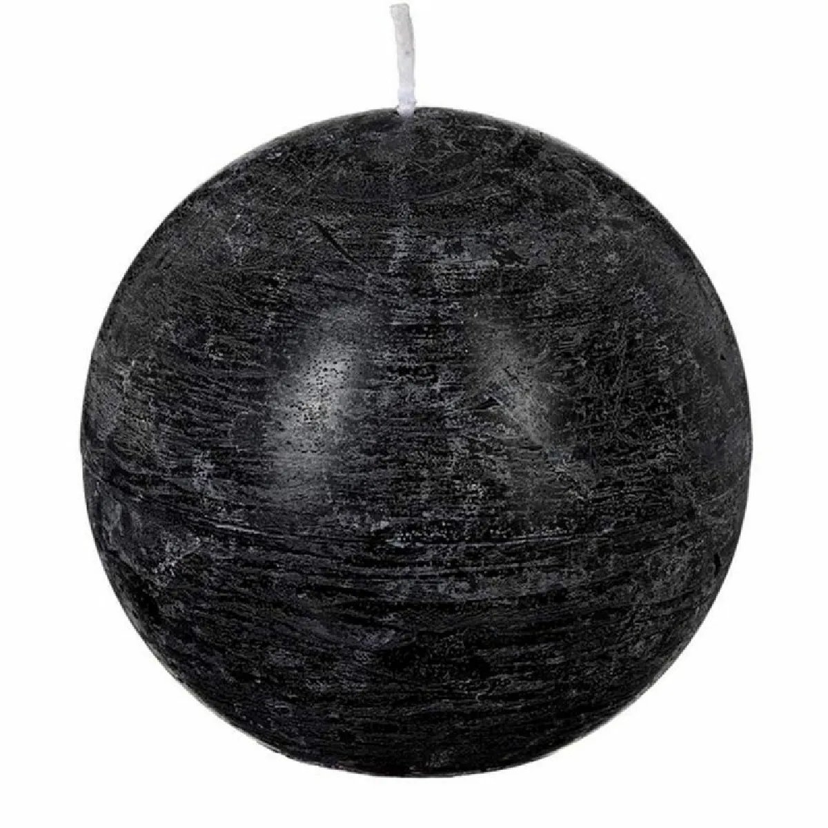 Bougie Boule Rustic 10cm - Noir
