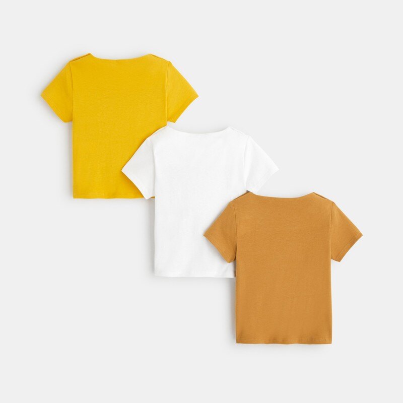 T-shirt jersey poche poitrine (lot de 3) jaune bébé garçon Jaune