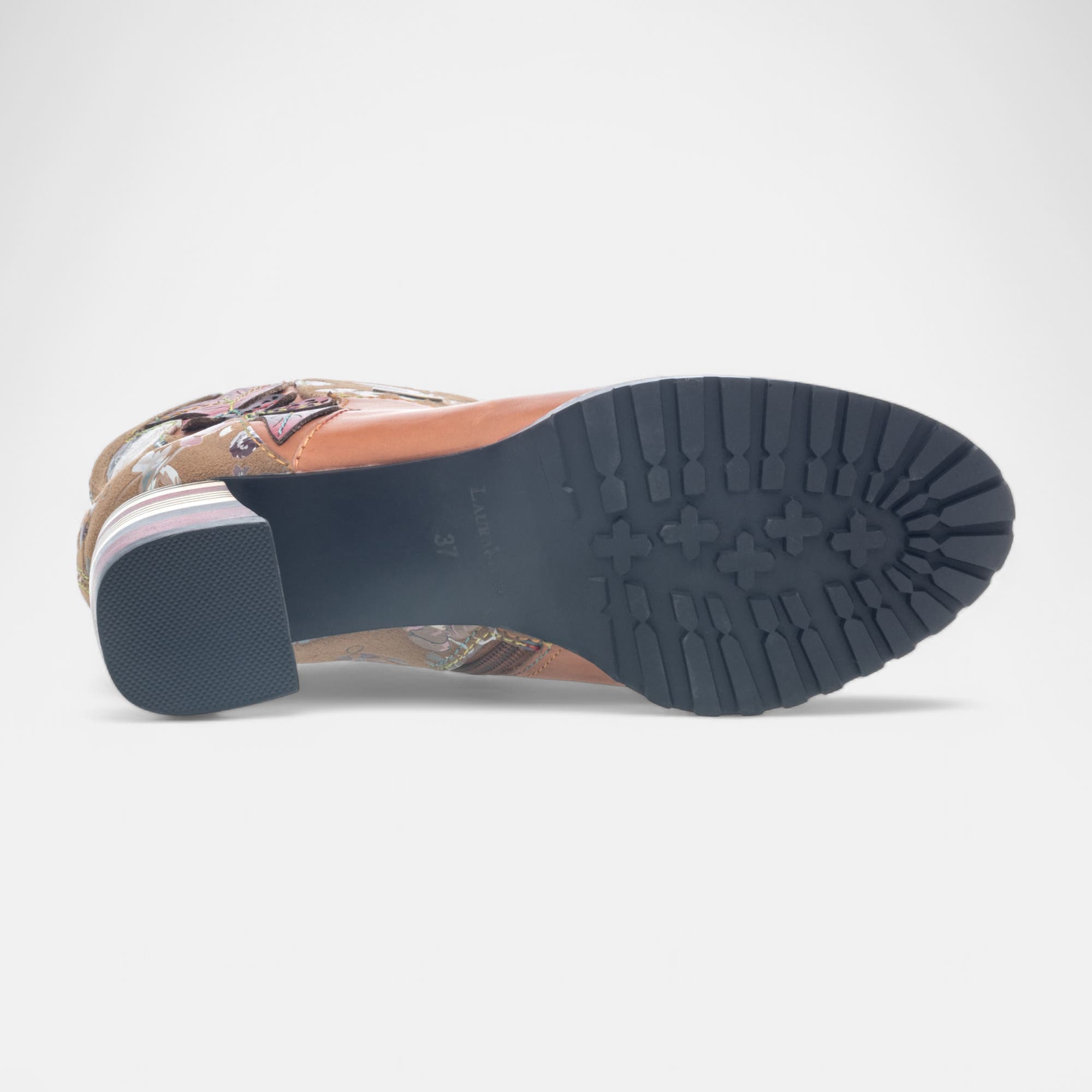 Bottines à talon Femme en cuir cognac