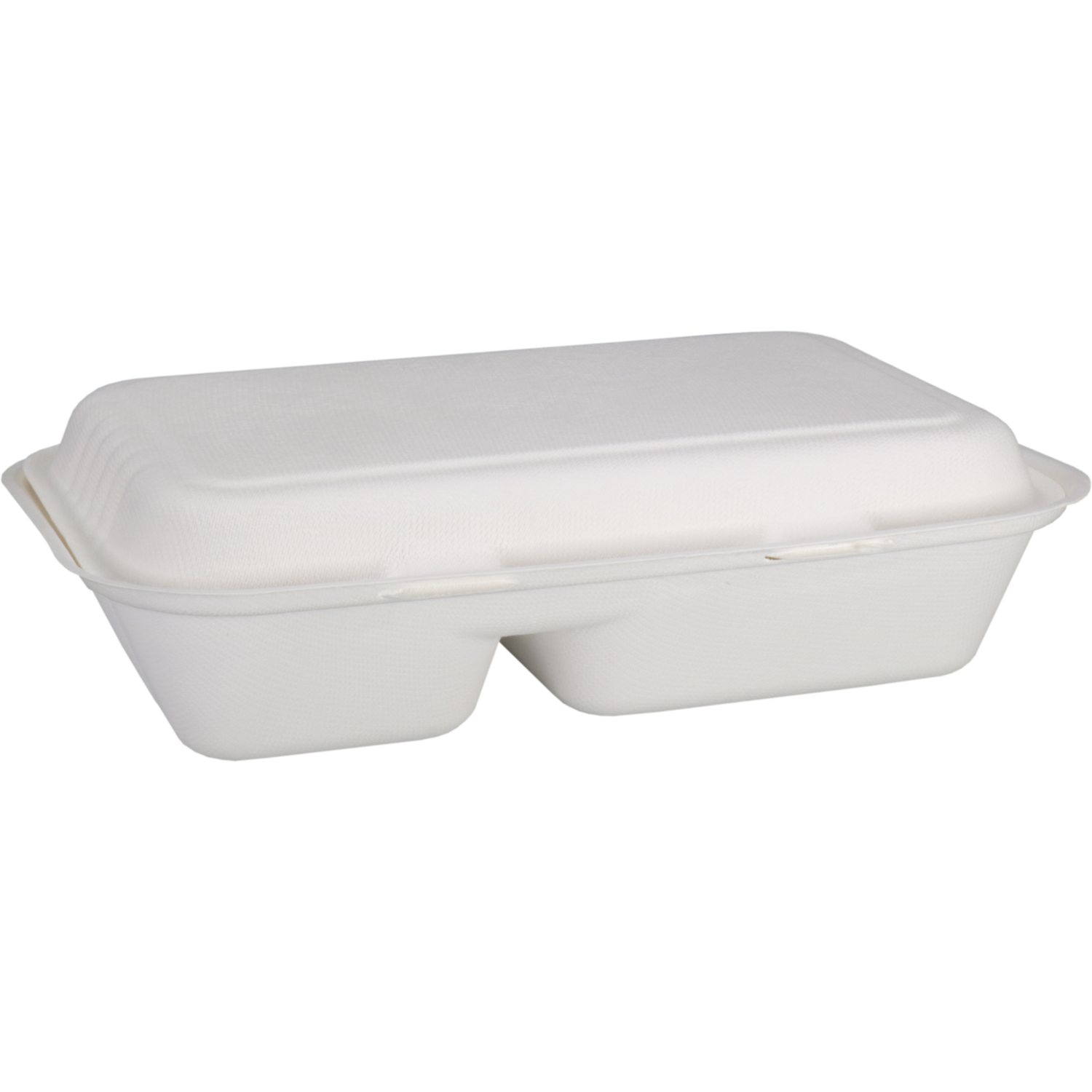 Depa Bak, Bagasse (suikerrietpulp), 2-vaks, 1000ml, maaltijdbox, 25x16x6cm, wit