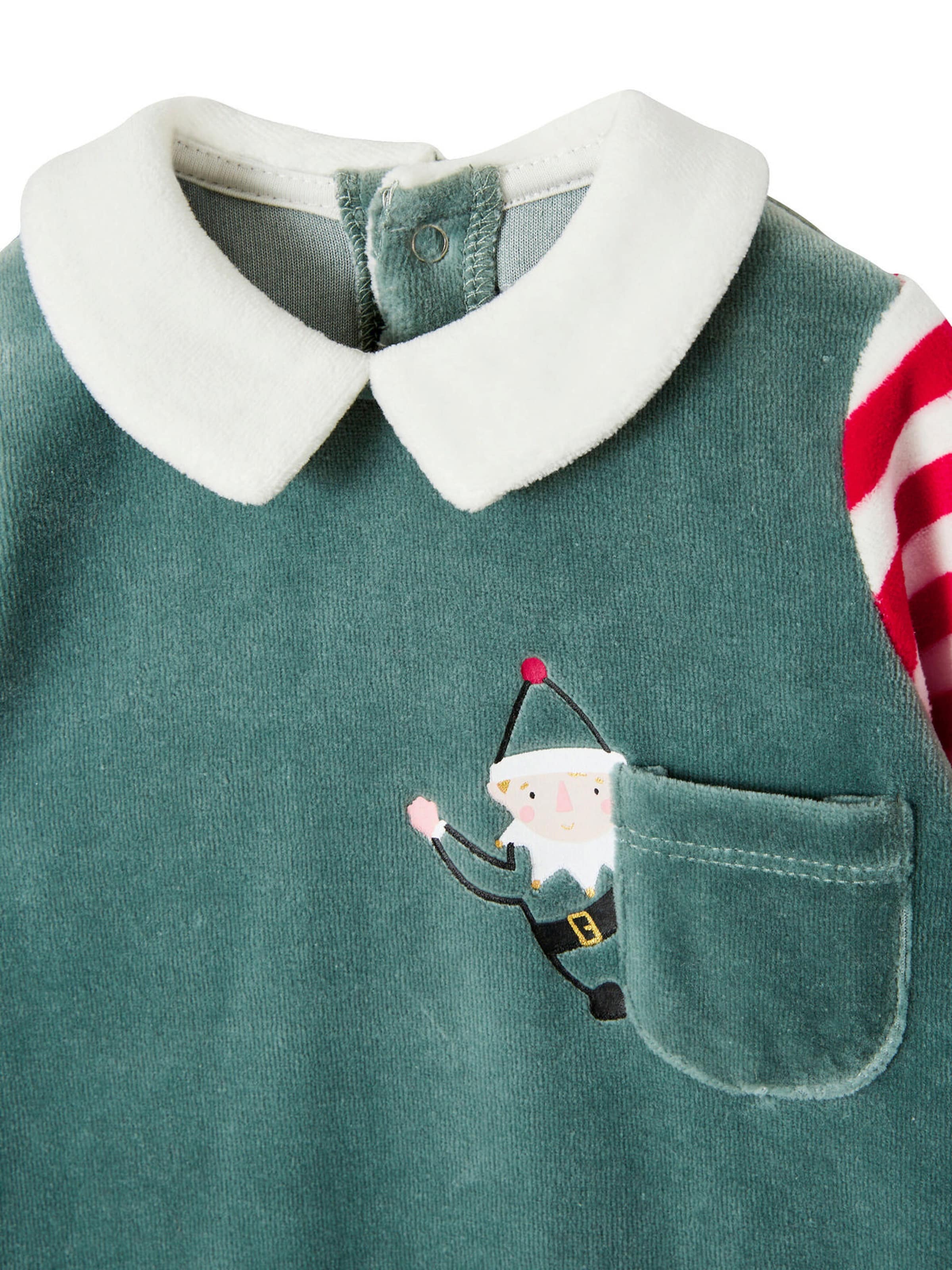 Vertbaudet Baby Set aus Strampler und Mütze, Wichtel-Kostüm tanne
