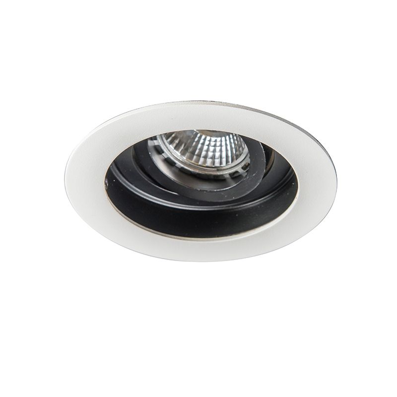 Moderne inbouwspot wit staal set van 5 - Rondoo