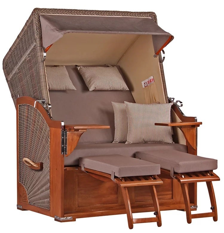 Strandstoel Nordstrand mahonie PE grijs design 534