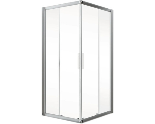 Hoekinstap met schuifdeur Schulte Kristall/Trend 90x90 cm helder glasprofiel kleur aluminium