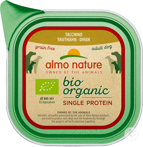 Almo Nature Bio Organic Single Protein Pâté À La Dinde Chien Adulte 150g