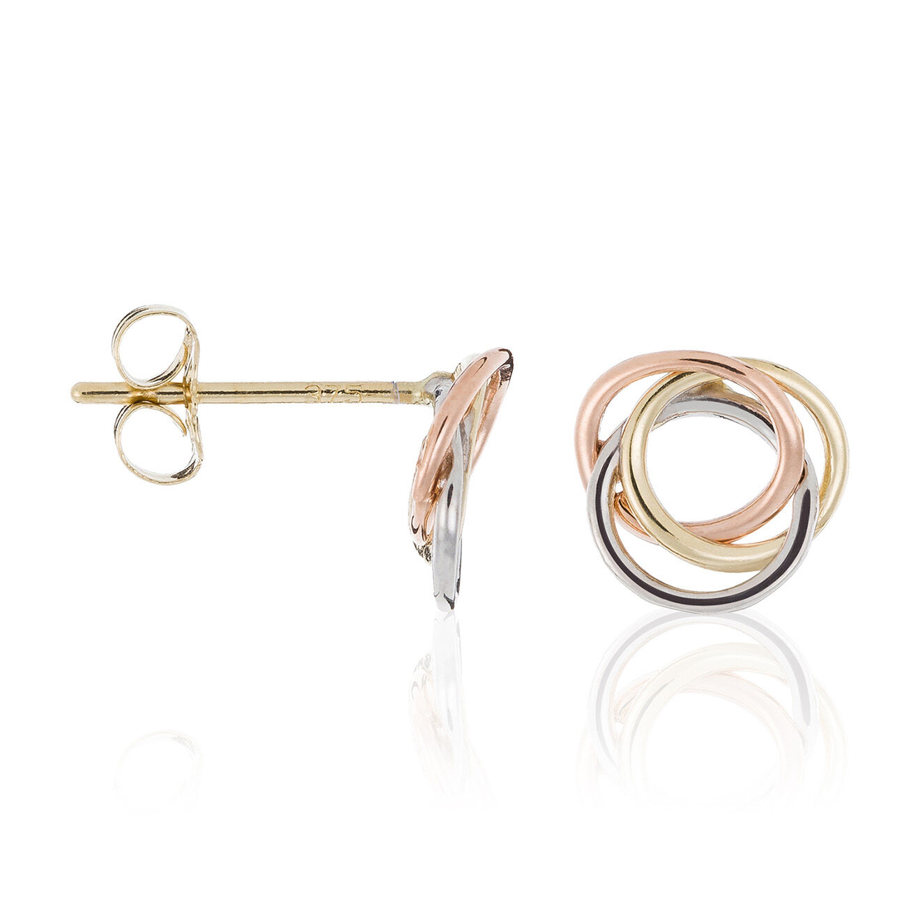 Instant d'Or Boucles d'Oreilles Croisade or tricolore