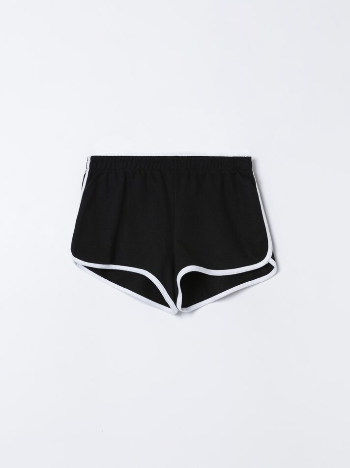 Conjunto de 4 shorts básicos de tecido atoalhado com detalhes - Verde Água