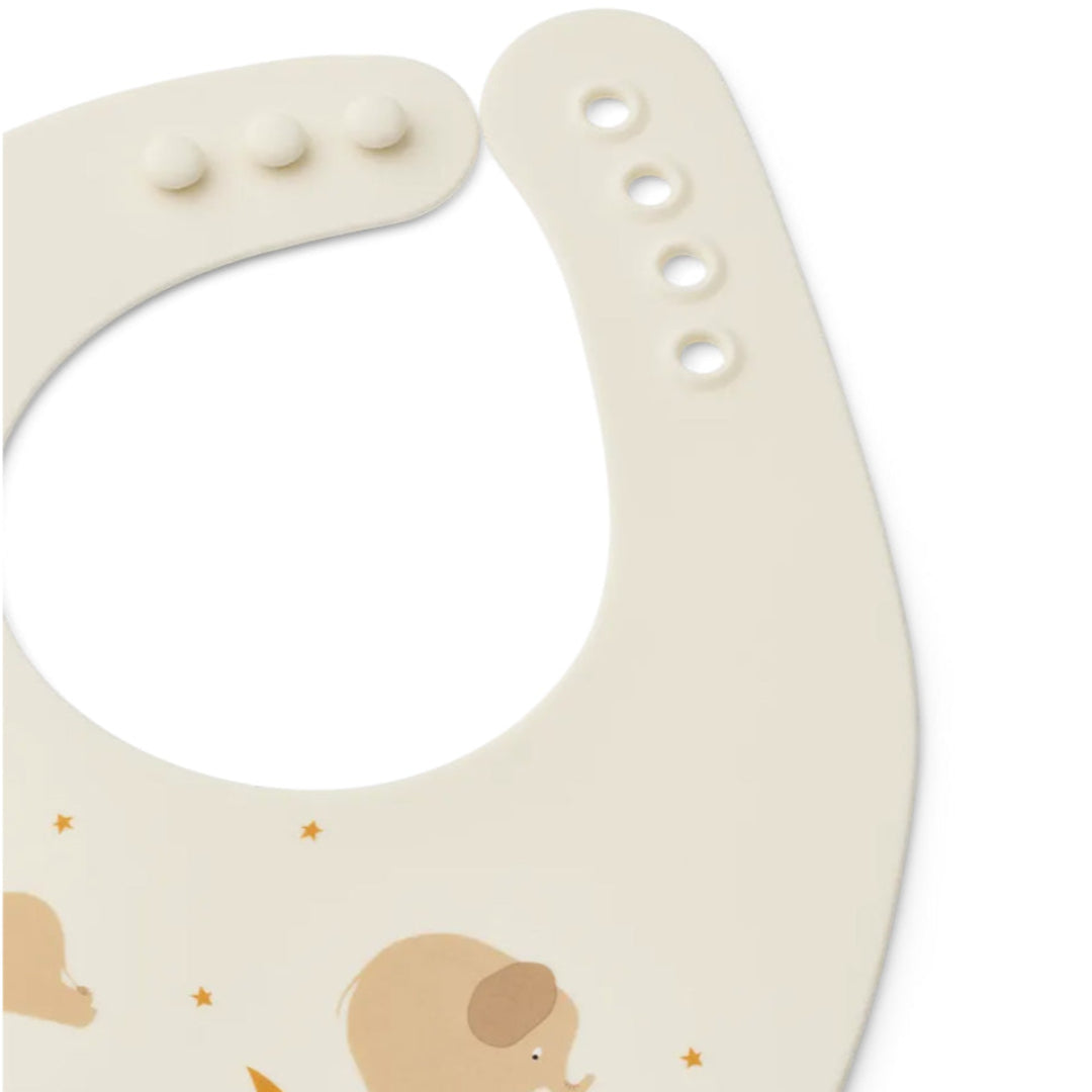 liewood siliconen slabbetjes ember - elephant - creme de la creme