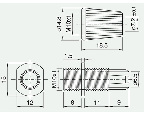 Trekontlasting met kabelwartel, zwart, voor verlichting