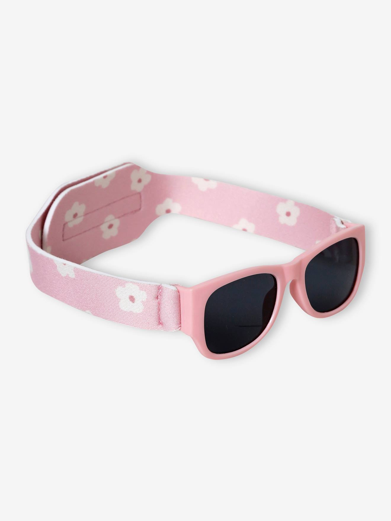 Óculos de sol com flor rosa para bebê menina
