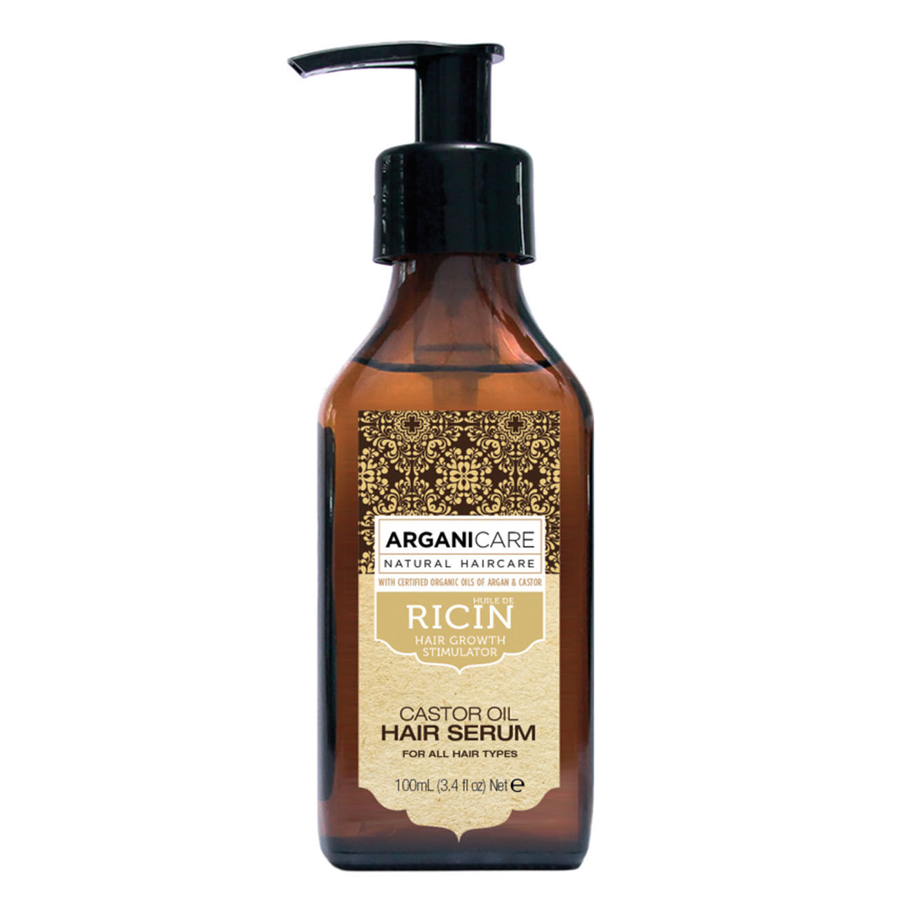 Arganicare Sérum protecteur à l'huile de Ricin Bio tous types de cheveux -  100 ml