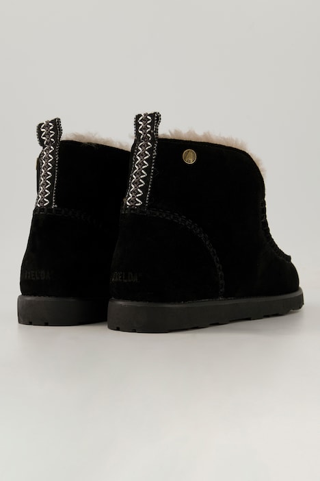 Lammfell-Boots, Veloursleder, Lammfellfutter