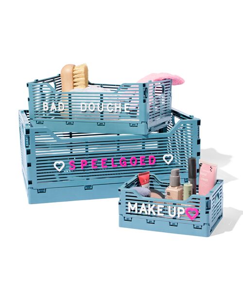caisse pliable à lettres recyclée blauw
