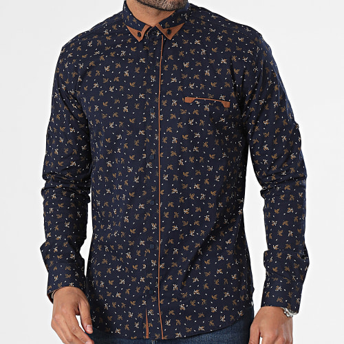 Chemise Manches Longues Bleu Marine