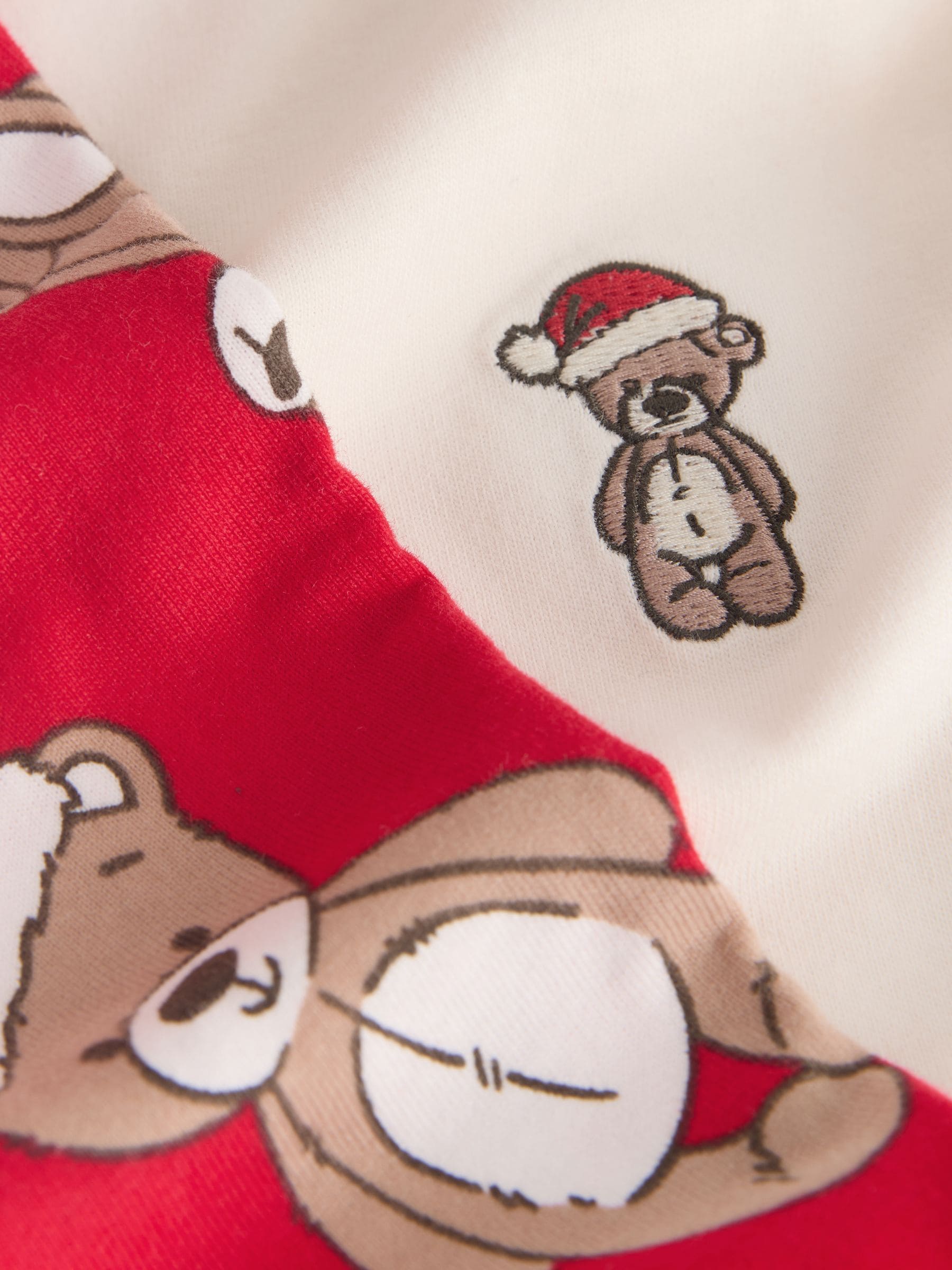 Crème/rode beer - Kerstjoggingpyjama (9mnd-16jr)