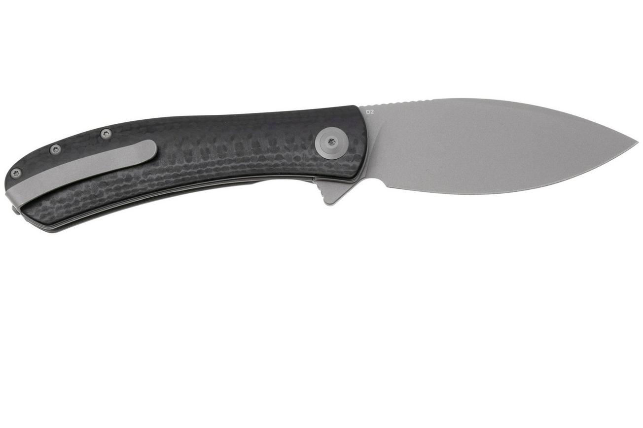 Trollsky Knives Mandu XL MT004-XL Dark Bead Blast D2, Black CarbonTex G10 zakmes