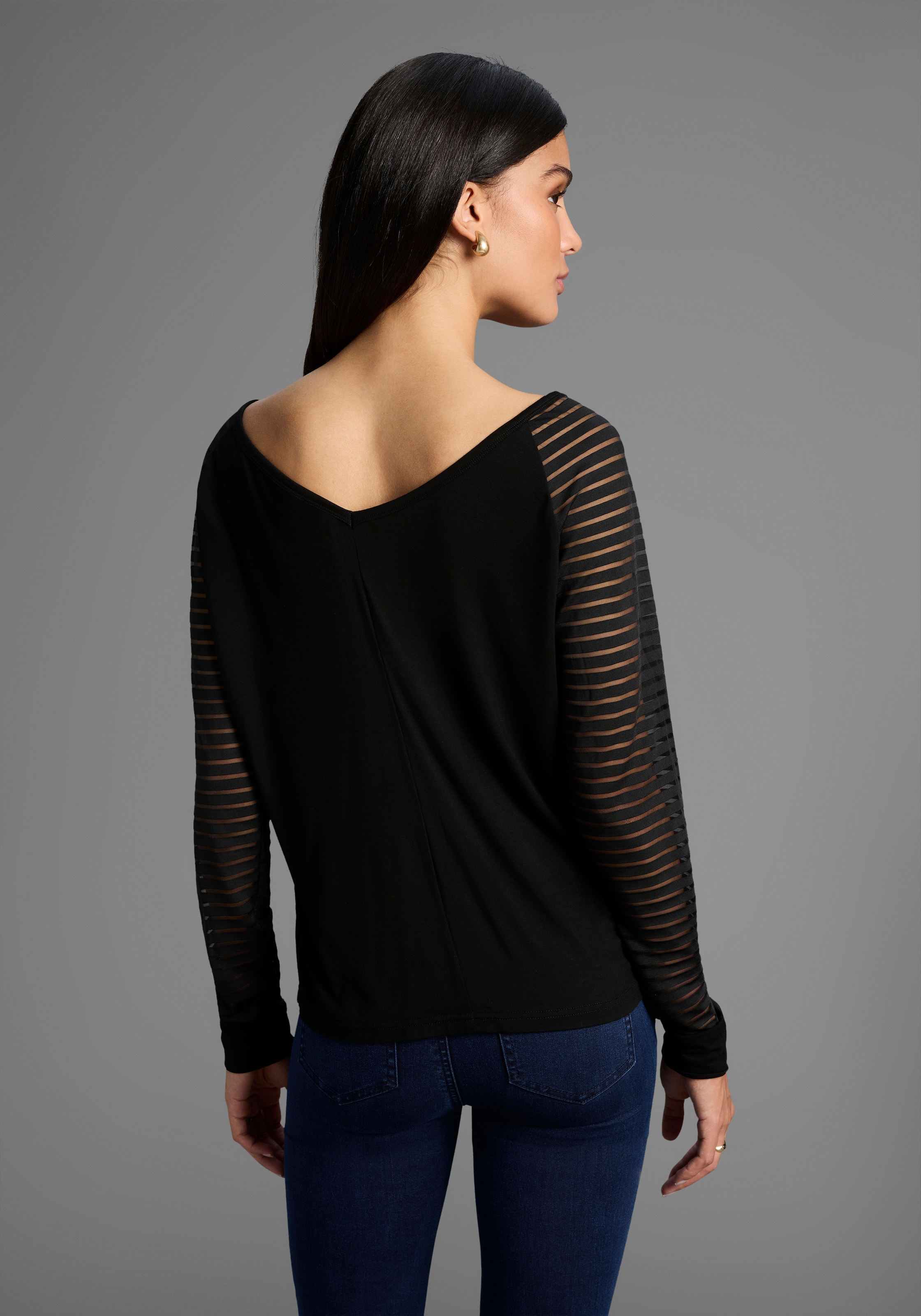 Bruno Banani V-Shirt , mit Mesh-Streifen im Ärmel - NEUE KOLLEKTION