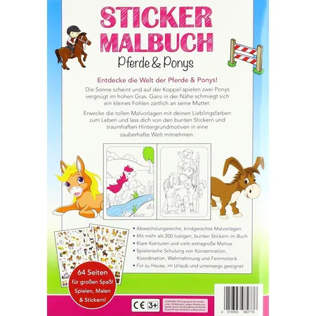 Media Verlag Stickermalbuch: Pferde & Ponys