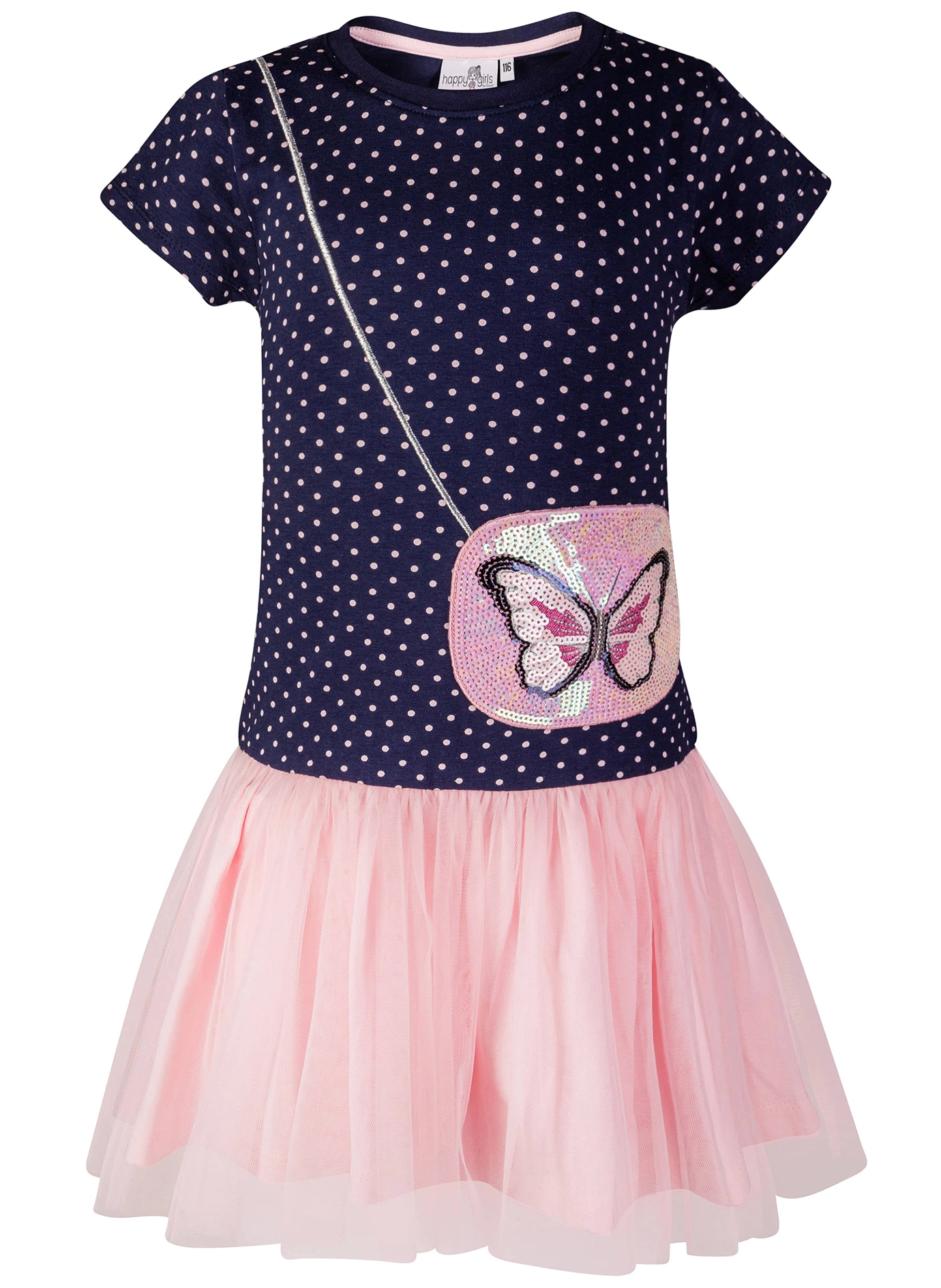 Tülllkleid DOTS mit Pailletten in navy