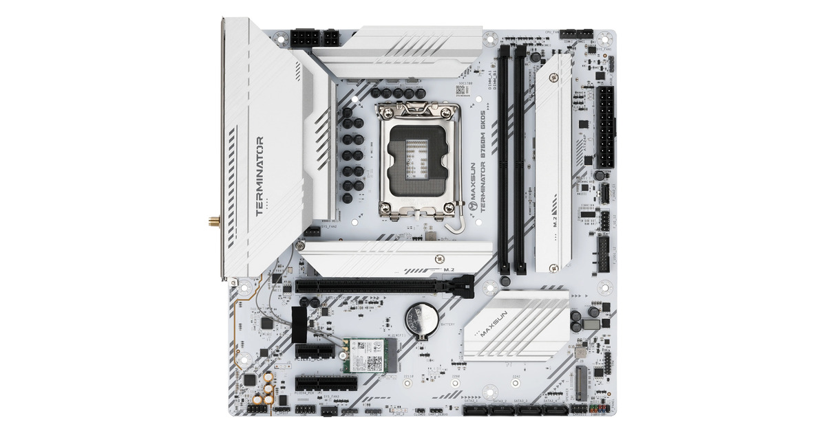 MAXSUNMS-Terminator B760M GKD5 ICE socket 1700 moederbord  (Zwart, RAID, 2.5 Gb-LAN, Sound, µATX)