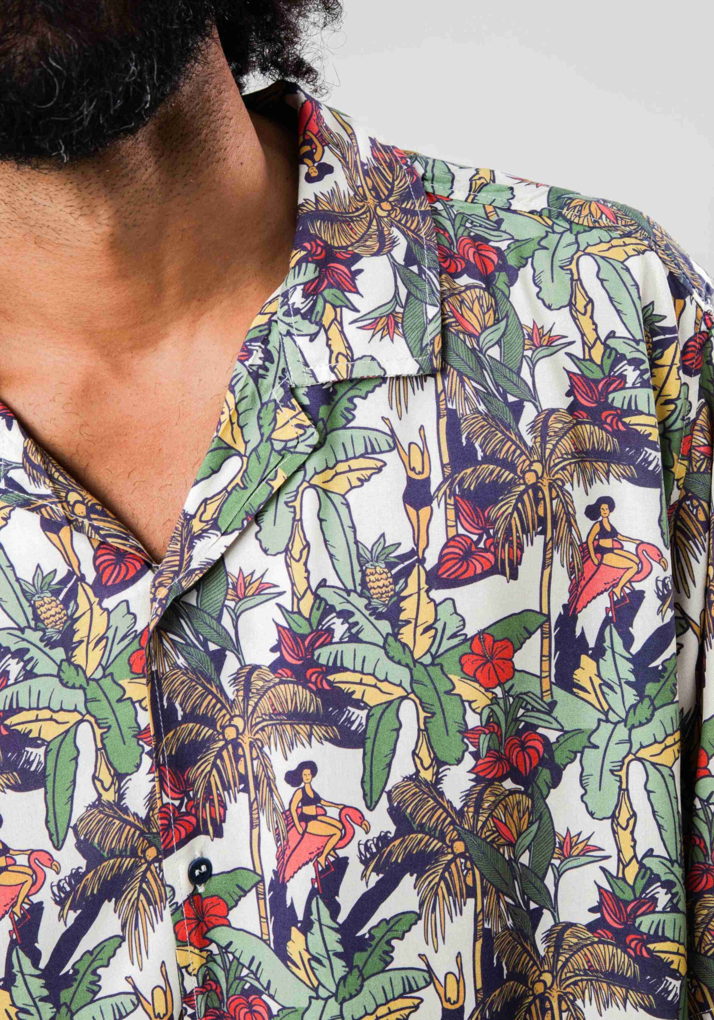 Brava Fabrics Hawaii-Hemd Helios Aloha Shirt Ecru