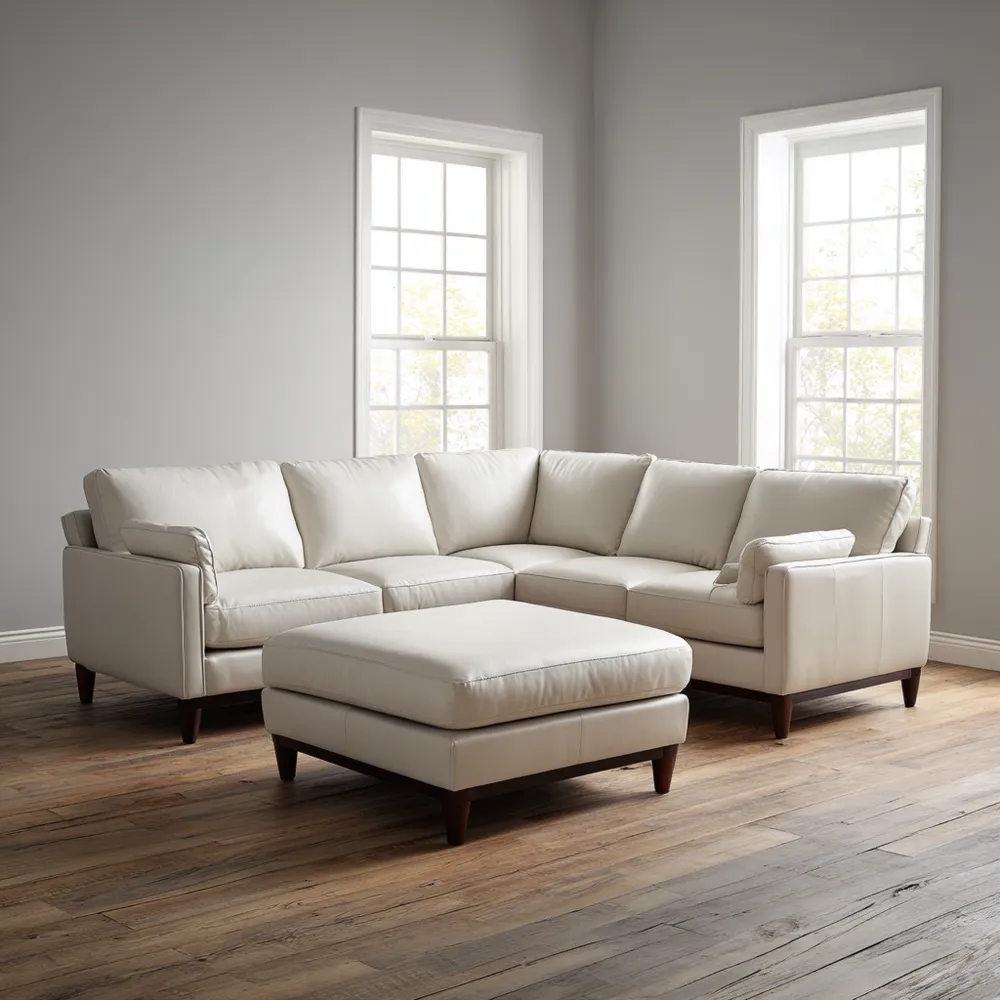 Ecksofa-Set Leder 250x200 cm – Creme – Modernes Design