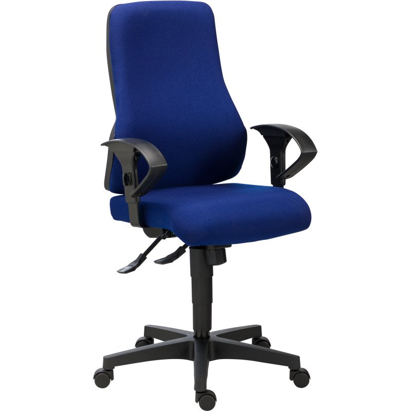 Chaise de bureau Dhark tissu - dossier haut - avec ou sans accoudoirs - mécanisme Synchrone - pieds noir