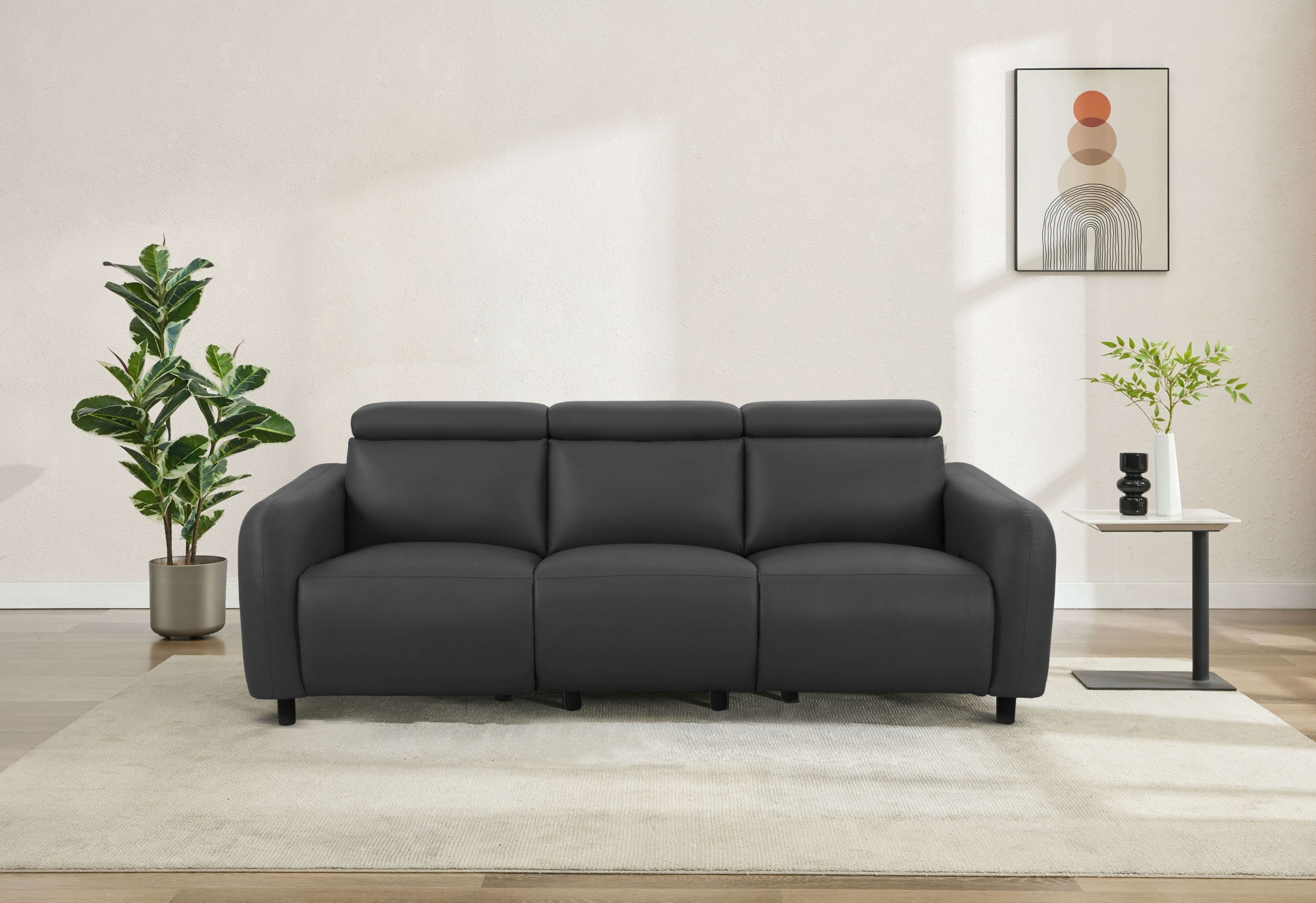 Home affaire 3-Sitzer »SKAANE Lederoptik, 229 cm, manuelle-u. elektrische Relaxfunktion« Relax-Funktion in 2 Sitzen, Kopfteilverstellung, Federkernpolsterung