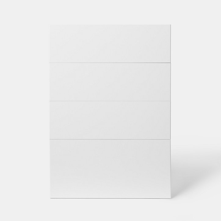 Façade de cuisine 3 tiroirs et 1 casserolier Stevia blanc brillant l. 50 cm x H. 72 cm GoodHome