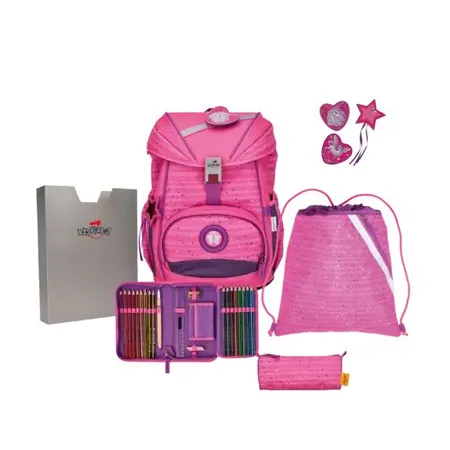 DerDieDas Schulrucksack-Set Ergoflex Pretty Unicorn, 5-teilig