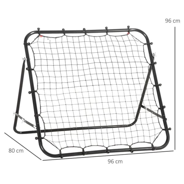 Football Rebounder Kickback Goal Rebound Veggnett Laget Av Metallrør+Pe, 96X80X96 Cm, Svart