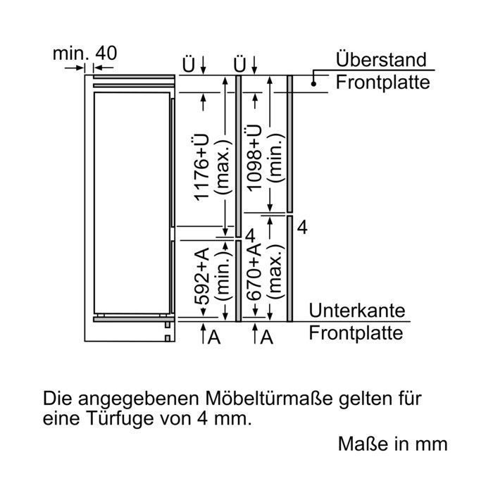 Siemens Einbau-Kühl-Gefrier-Kombination iQ300 KI87VVSE0