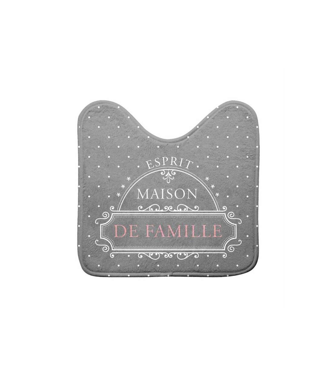 Tapis Contour WC Maison de Famille 45x45cm Gris
