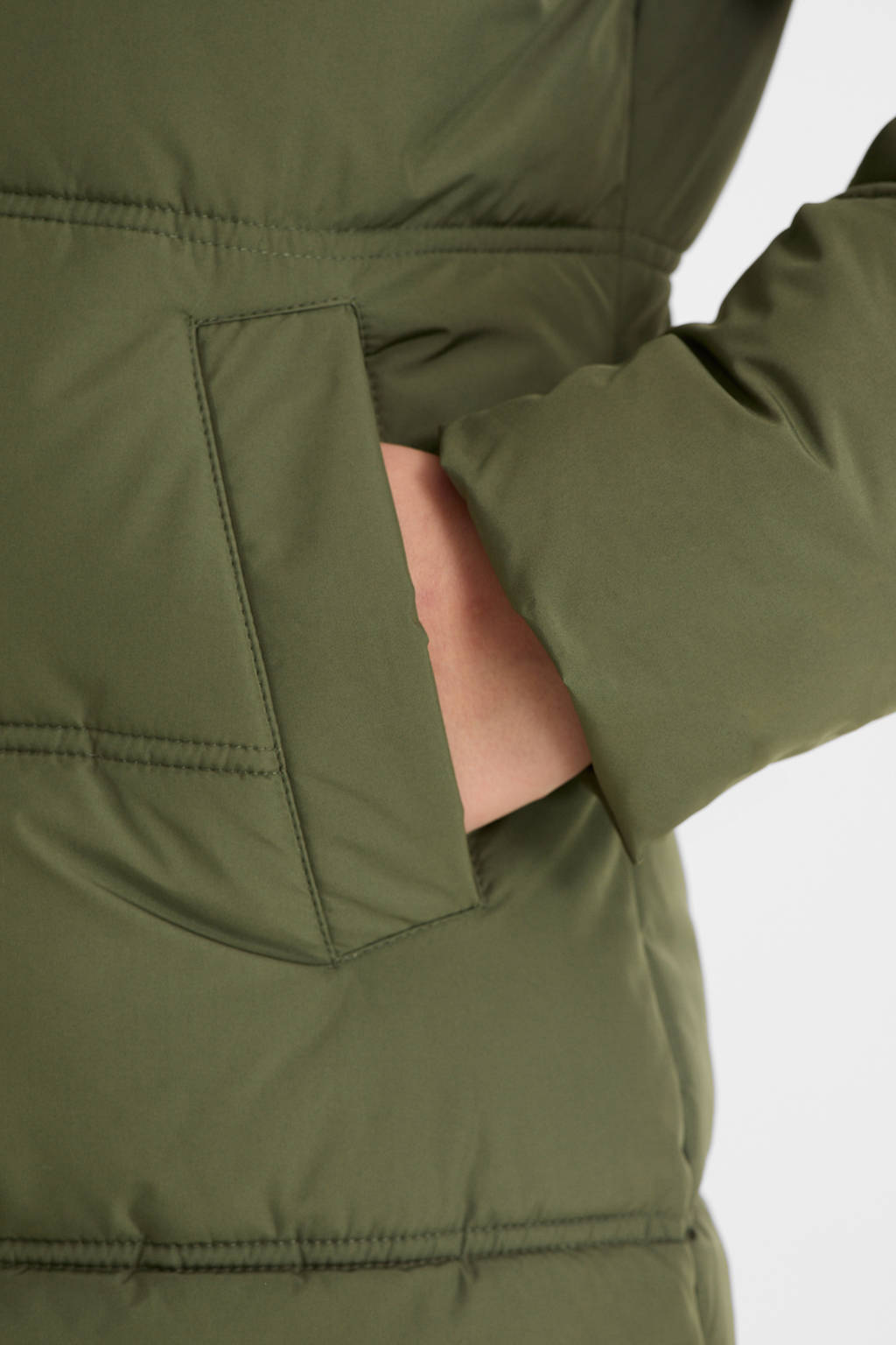 anytime gewatteerde winterjas khaki