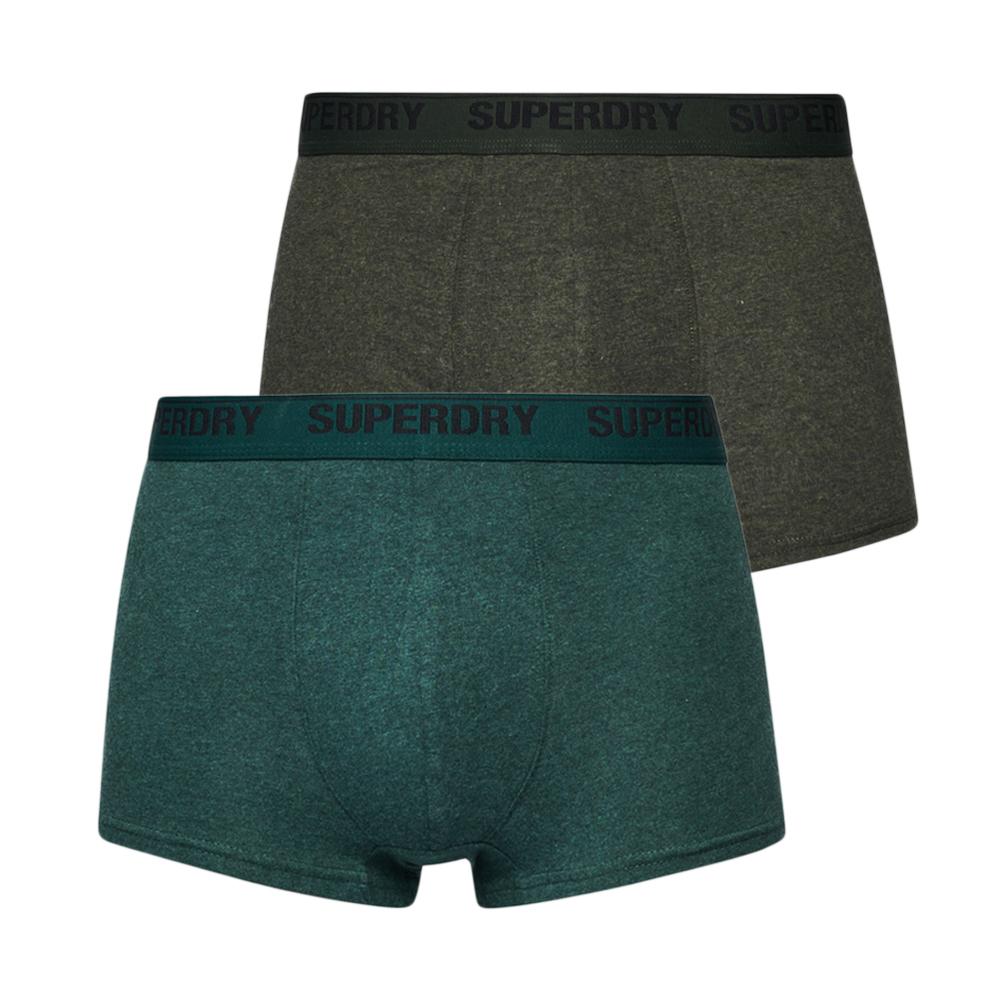 Superdry Lot x2 Boxers Gris/Vert Homme Superdry M3110346A