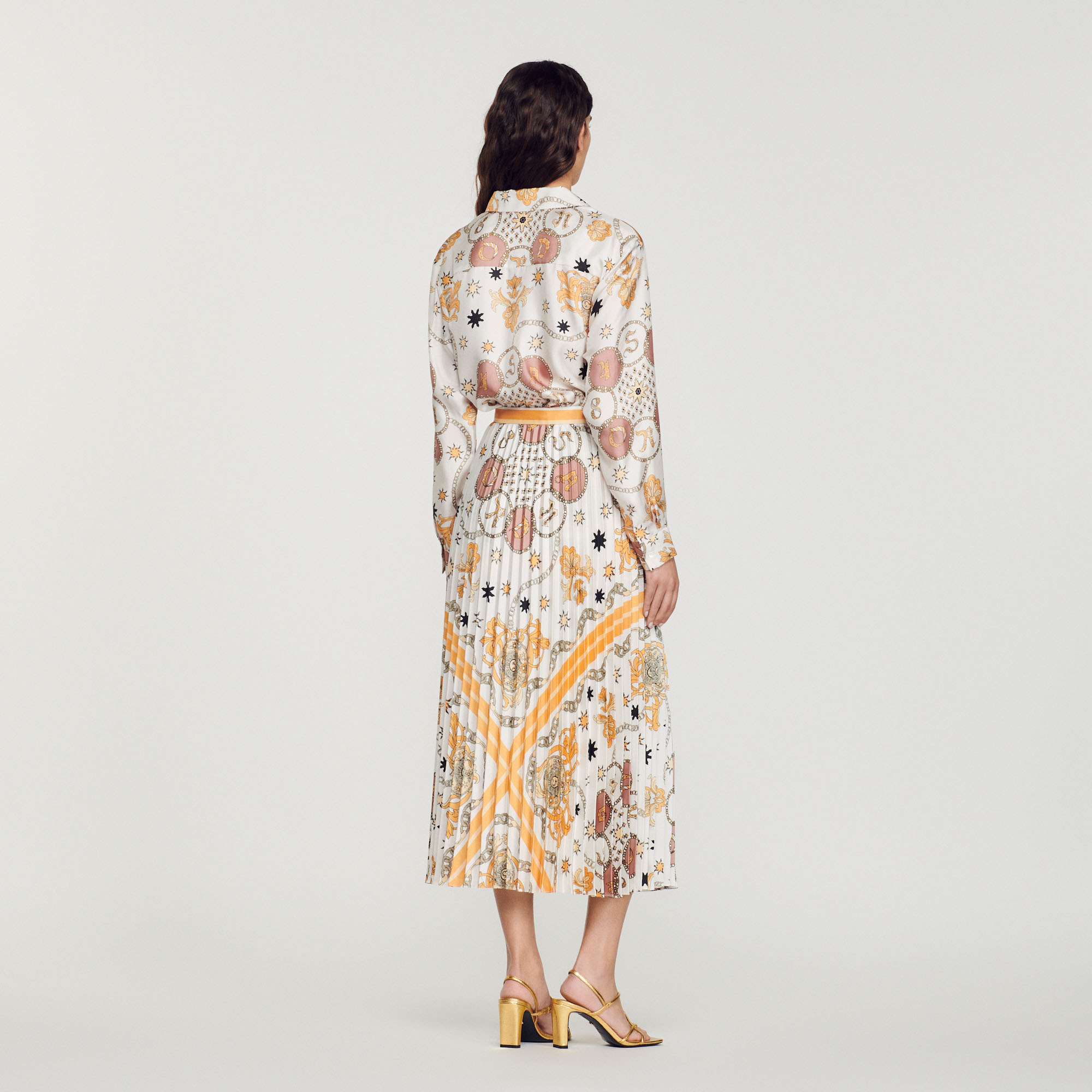 Jupe plissee imprime foulard