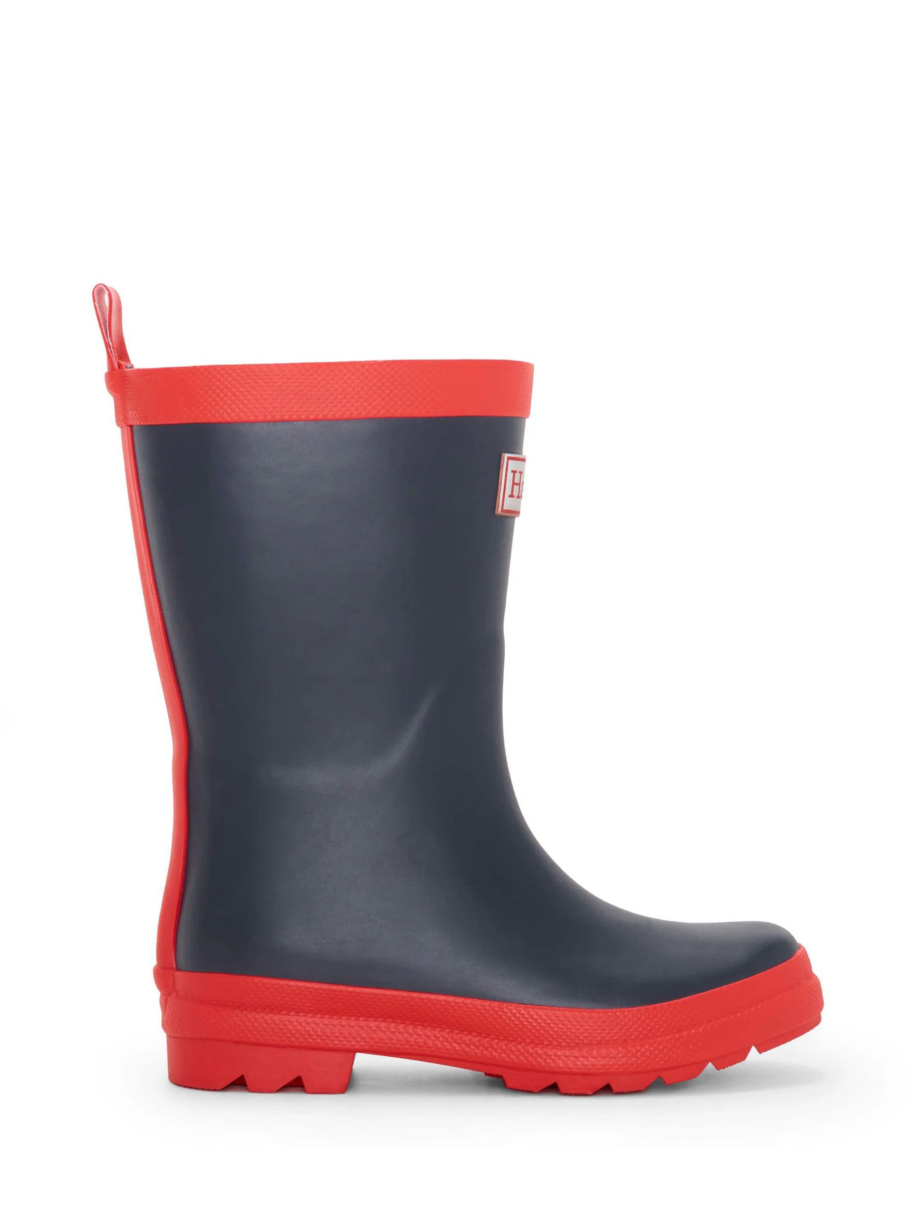 Hatley Blue Navy and Red Matte Rain Wellies