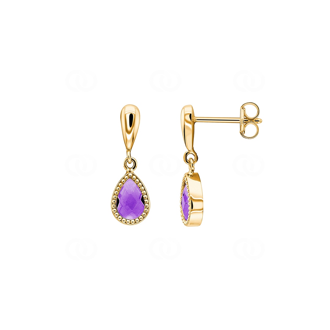 Ohrhänger 750/18 K Gelbgold mit Amethysten