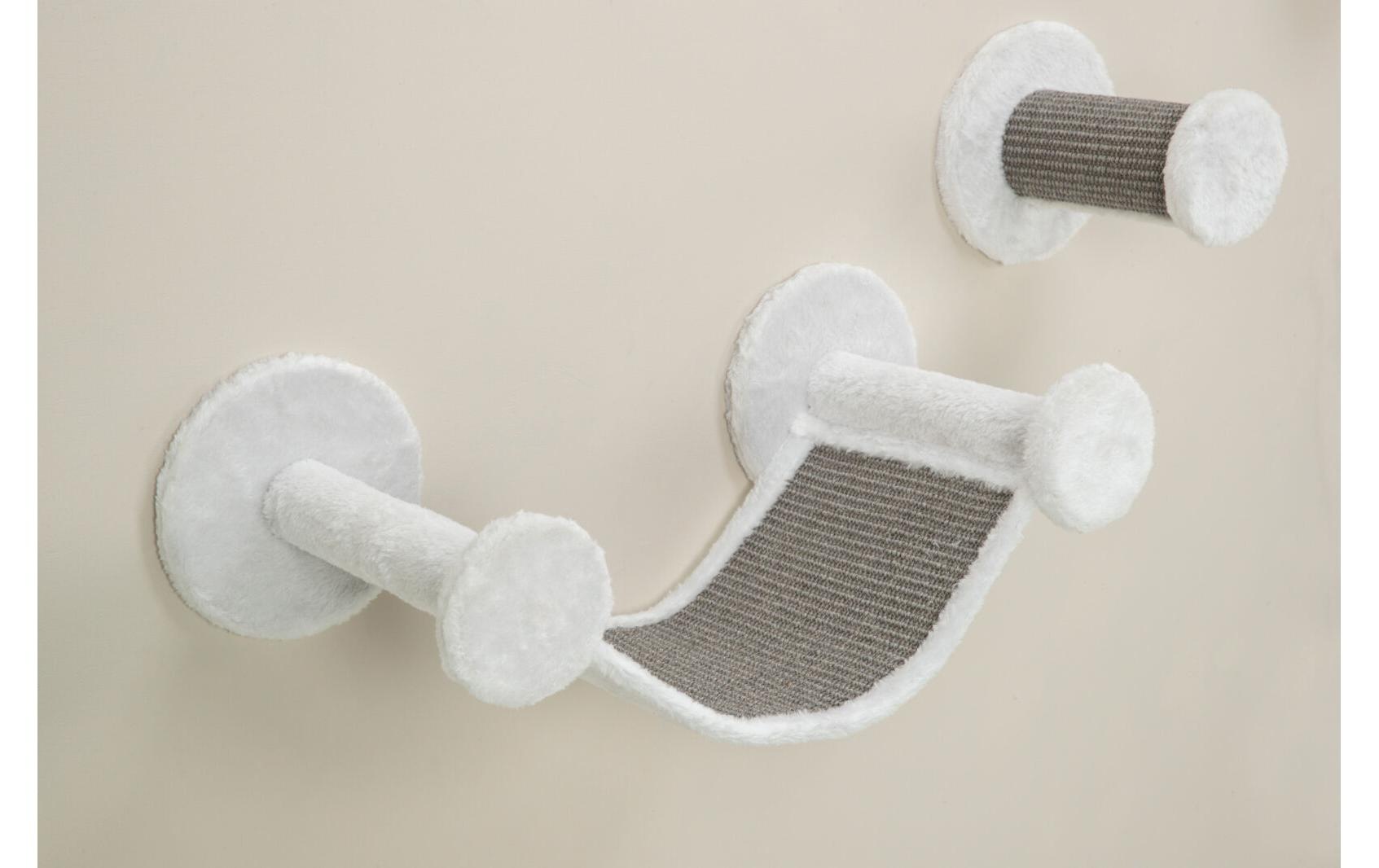 TRIXIE Kratzbaum »Wandset, Plüsch, 4 Stück, Weiss/Grau«