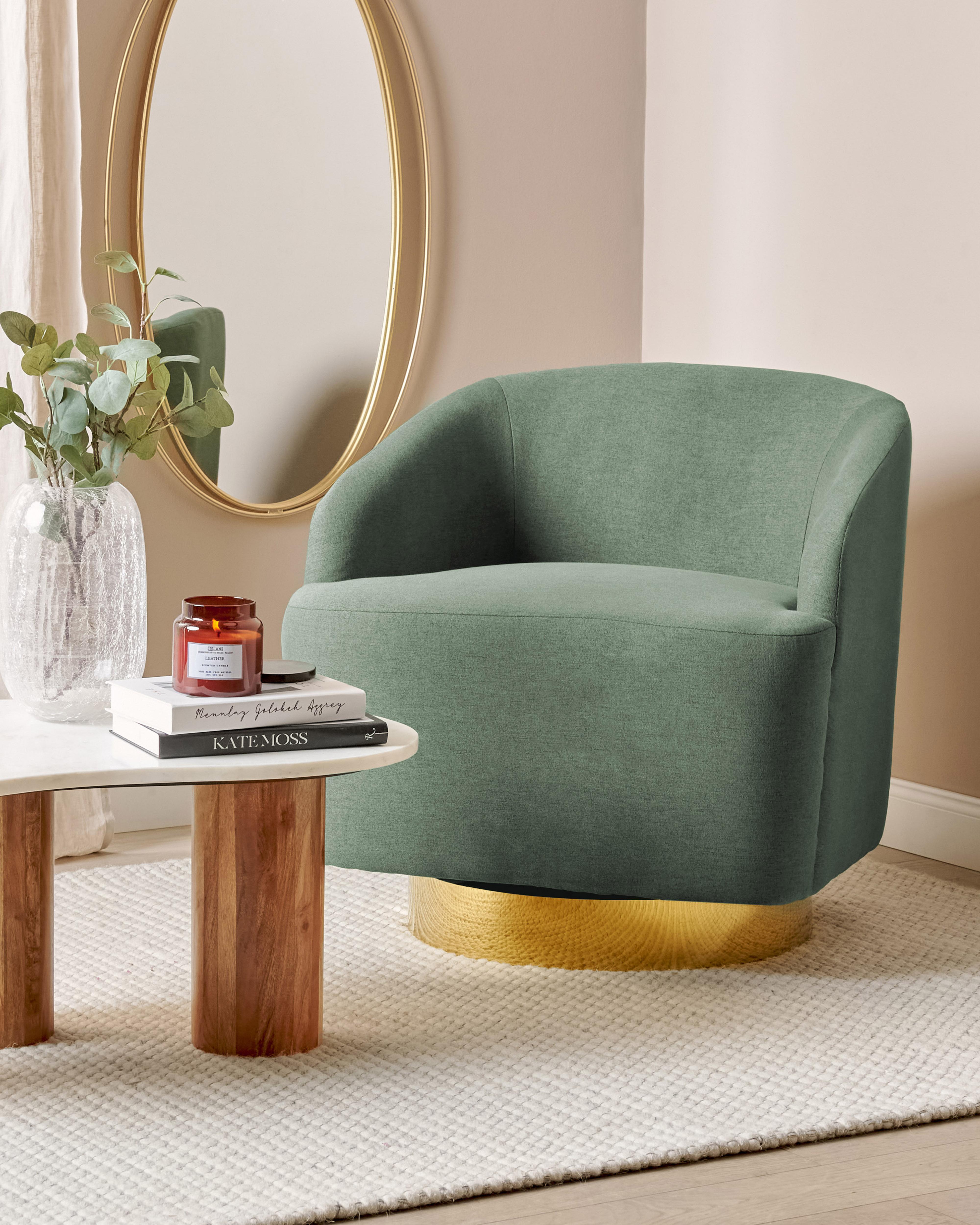 Draaifauteuil LAVIK Stof Groen