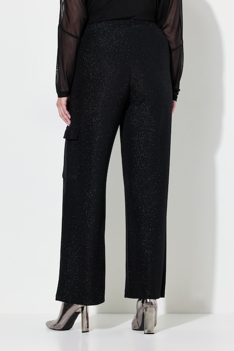 Cargohose, Straight Fit, Glitzereffekt