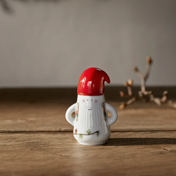 Kähler Design - Christmas Father Elf Weihnachtsfigur, Ø 6 cm, weiss / mehrfarben