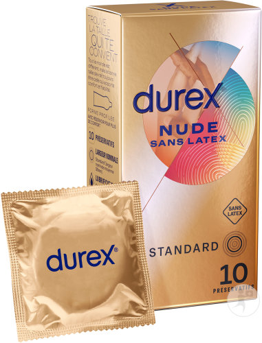Durex Nude Sans Latex Préservatifs Sensation Peau Contre Peau 10 Pièces