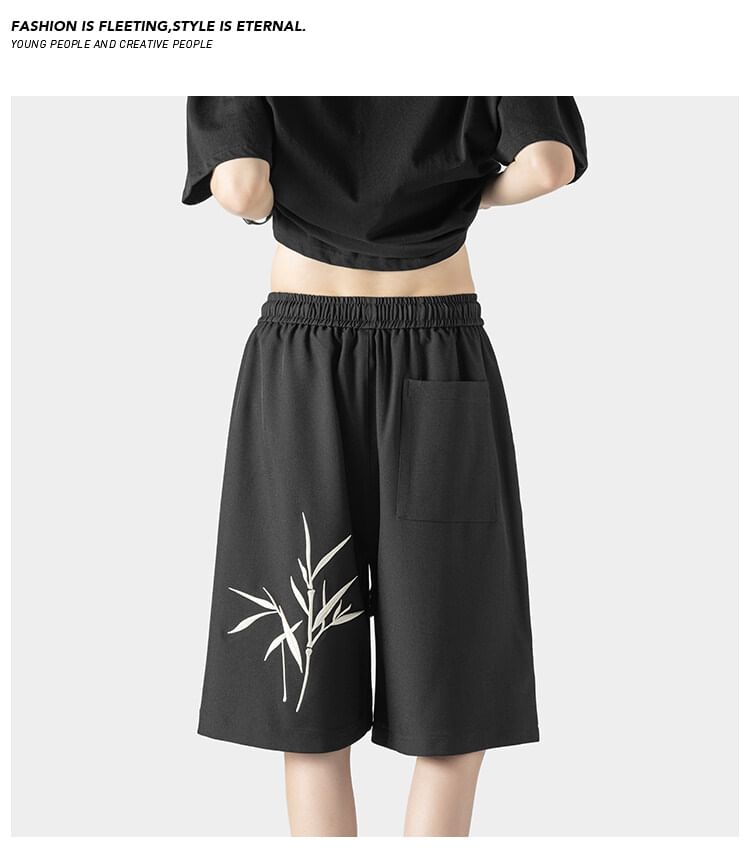 AXEN - Shorts met hoge taille en bladprint